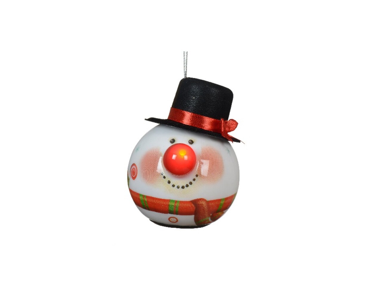 Glob cu LED Snowman Hat, Decoris, 8.5x7.5x8.2 cm, spuma, cu baterii, multicolor - imagine 4